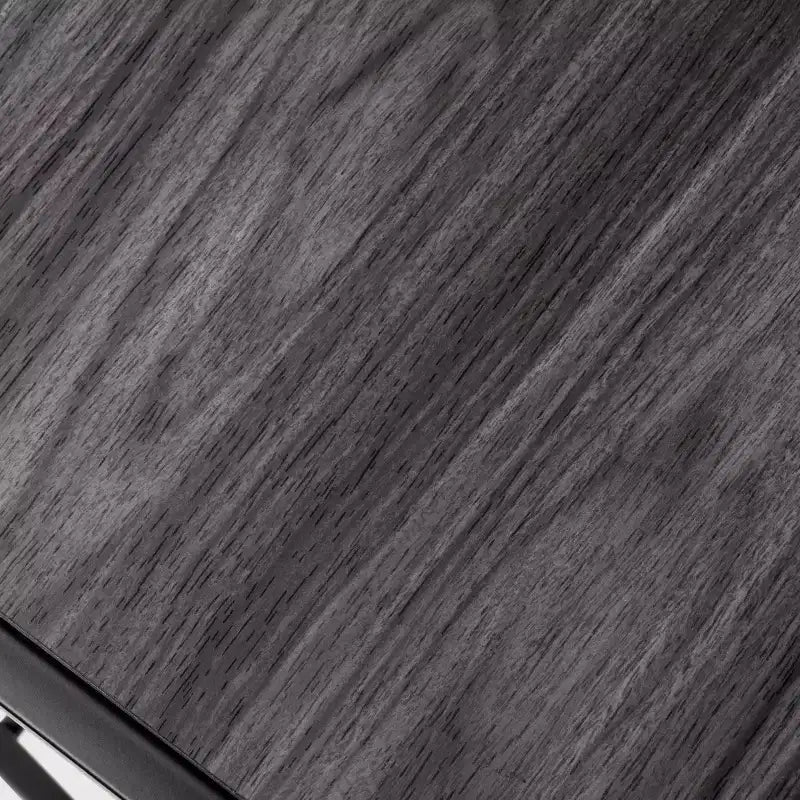 Scarpiera a 4 ripiani in metallo nero con ripiano superiore in legno di rovere nero, capacità 12 paia