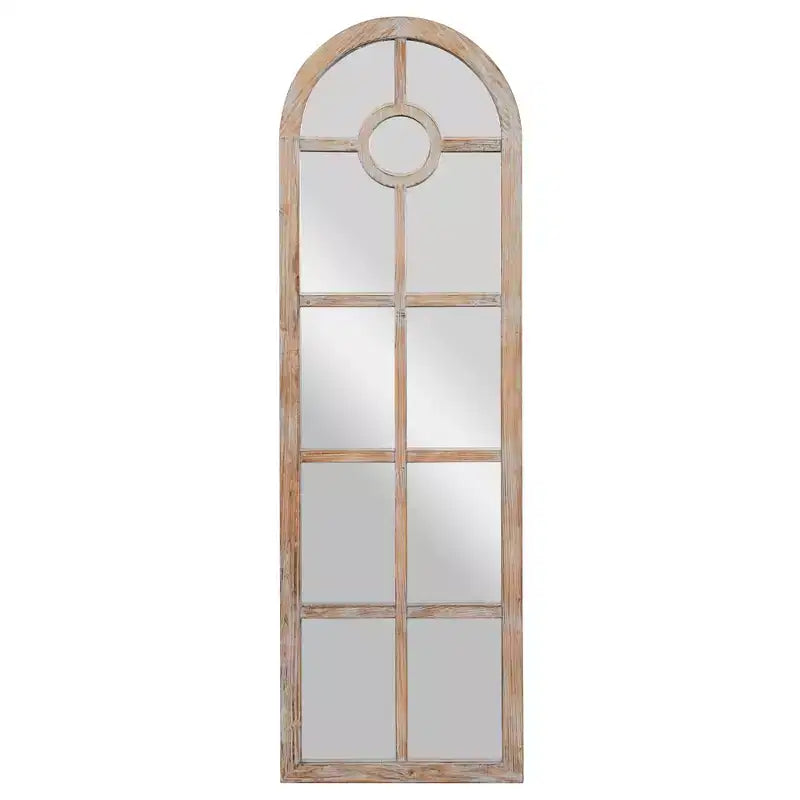 Specchio da terra ad arco marrone, con cornice a pannelli, 1 pannello