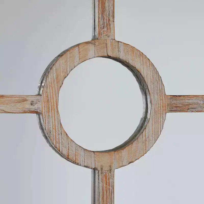 Specchio da terra ad arco marrone, con cornice a pannelli, 1 pannello