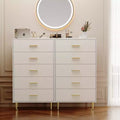Comodino/Cassettiera bianca a 5 cassetti, struttura in legno, 1 persona