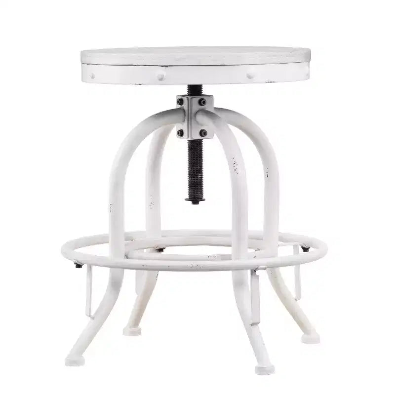 Industrial Adjustable Height Swiveling Stool - White - SEI