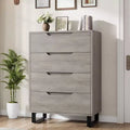 4 Dresser for Bedroom, 41.5 Tall Dresser, Freestanding Vertical Drawer Cabinet, Wooden Closet Storage Chest for Living Room, Hallway