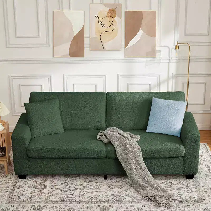 83 Inch Sofa, Modern Corduroy 3 Seater Deep Seat Couch with Wide Armrest, Removable Washable Cushion Cover, Cozy Sofa