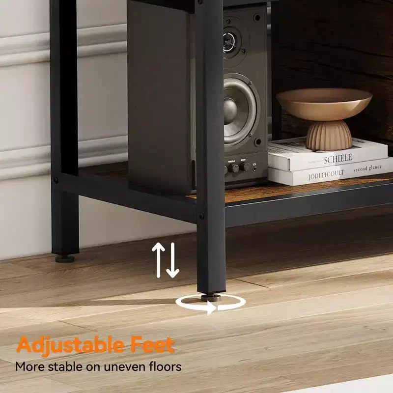 Mobile TV industriale grigio / marrone rustico, 58" e 65", adatto per TV fino a 65" (montaggio da 2 persone)