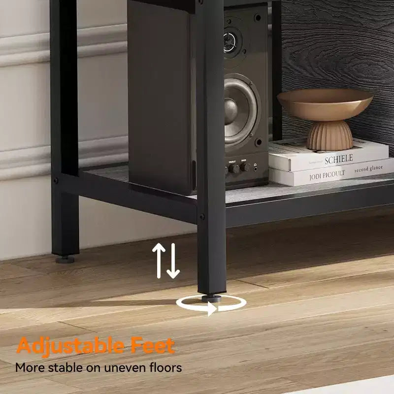Mobile TV industriale grigio / marrone rustico, 58" e 65", adatto per TV fino a 65" (montaggio da 2 persone)
