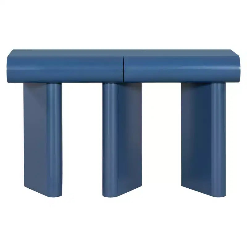 Consolle Nera / Blu Navy / Bianca con 2 Cassetti Curvi e Gambe Geometriche