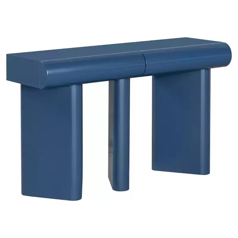 Consolle Nera / Blu Navy / Bianca con 2 Cassetti Curvi e Gambe Geometriche