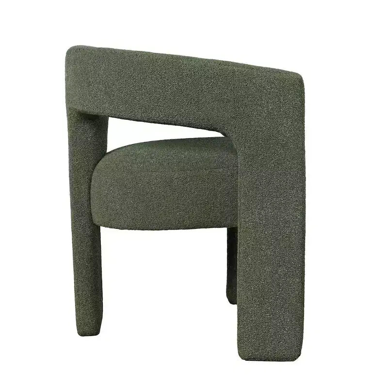 Sedia da pranzo imbottita con schienale curvo, nero/verde, a tre gambe, 1 posto