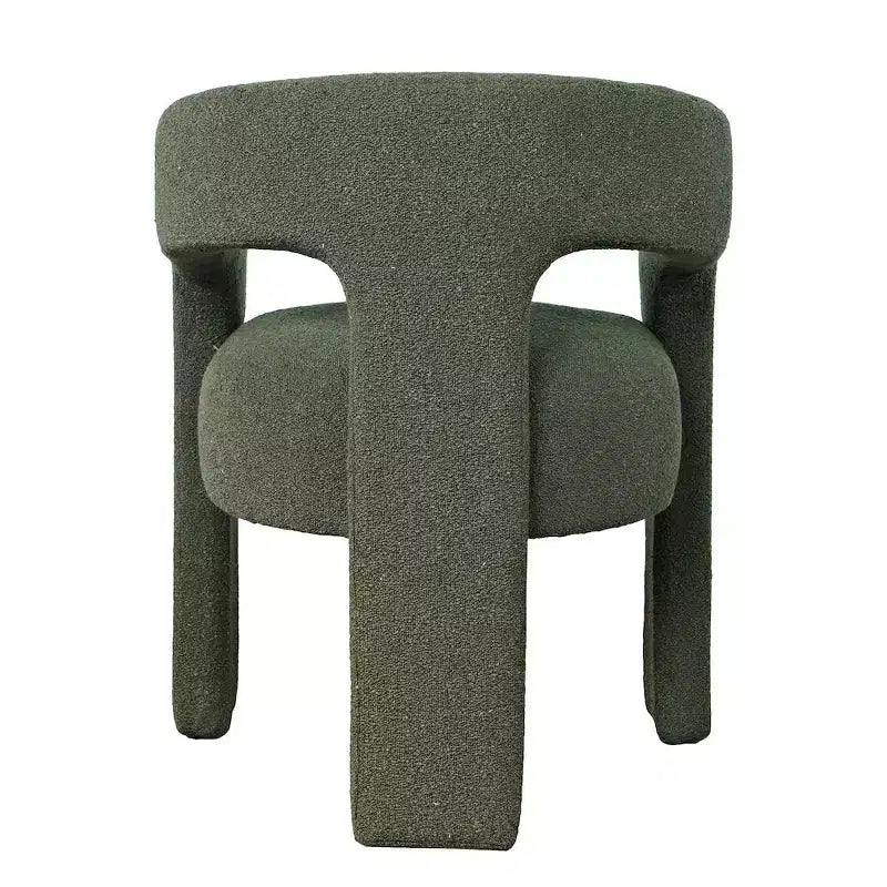 Sedia da pranzo imbottita con schienale curvo, nero/verde, a tre gambe, 1 posto