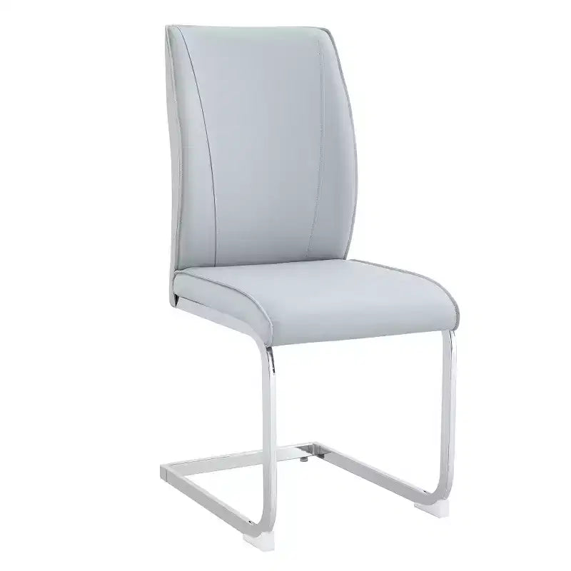 Set di 2 sedie da pranzo Arch – Nero / Grigio / Bianco, rivestimento in PU, gambe in metallo dorato