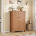 Farmhouse 5 Dresser for Bedroom, 45.2 Tall Dresser, Vertical Drawer with Storage Freestanding, Wooden Closet Storage Chest for Bedroom