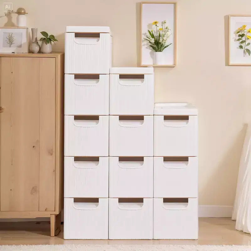 Carrello Portatutto con Cassetti Bianchi su Ruote – Organizzatore Salvaspazio in Plastica con Rotelle