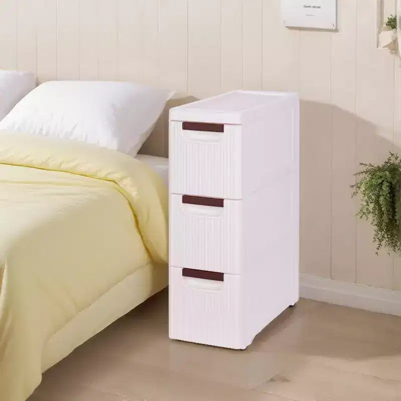 Carrello Portatutto con Cassetti Bianchi su Ruote – Organizzatore Salvaspazio in Plastica con Rotelle