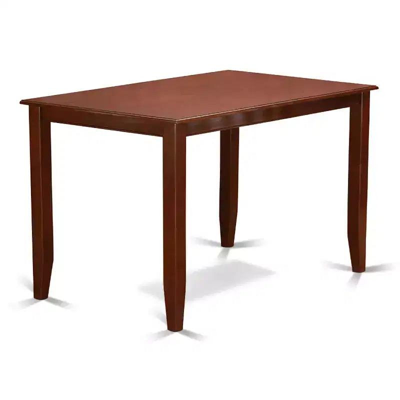 Set da pranzo rettangolare in mogano ad altezza bancone, 4 posti, 5 pezzi