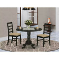 HomeStock Belmont Kitchen Table Set-Dining Table And 2 Microfiber Kitchen Chairs, Black