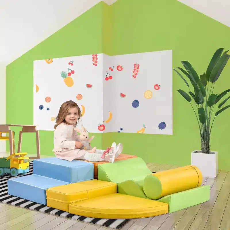 Set da gioco arrampicabile in schiuma 6-in-1 colorato per 1 bambino