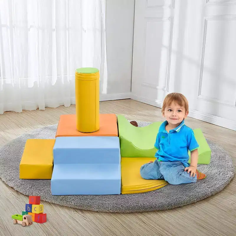Set da gioco arrampicabile in schiuma 6-in-1 colorato per 1 bambino