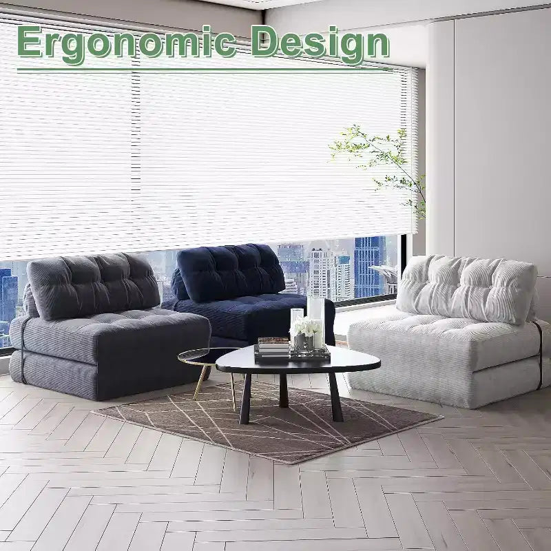 Divano letto pieghevole con cuscino beige/nero/grigio, 1 posto