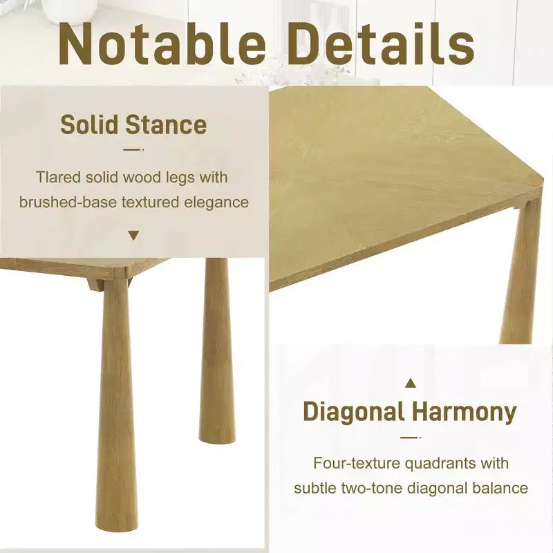 Set da pranzo retrò Espresso/legno naturale, 6 posti a sedere