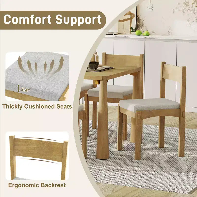 Set da pranzo retrò Espresso/legno naturale, 6 posti a sedere