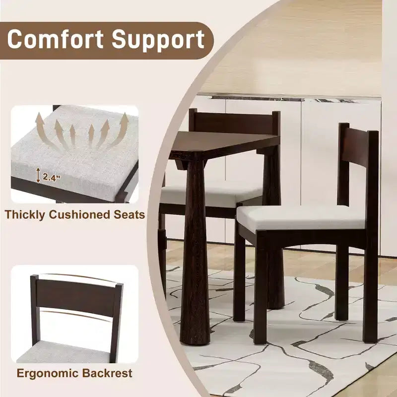 Set da pranzo retrò Espresso/legno naturale, 6 posti a sedere