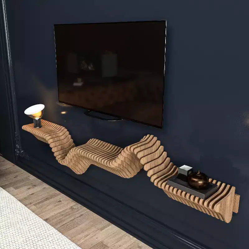 Mensola sospesa / porta TV parametrica ondulata marrone, uso individuale
