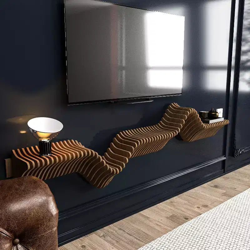 Mensola sospesa / porta TV parametrica ondulata marrone, uso individuale