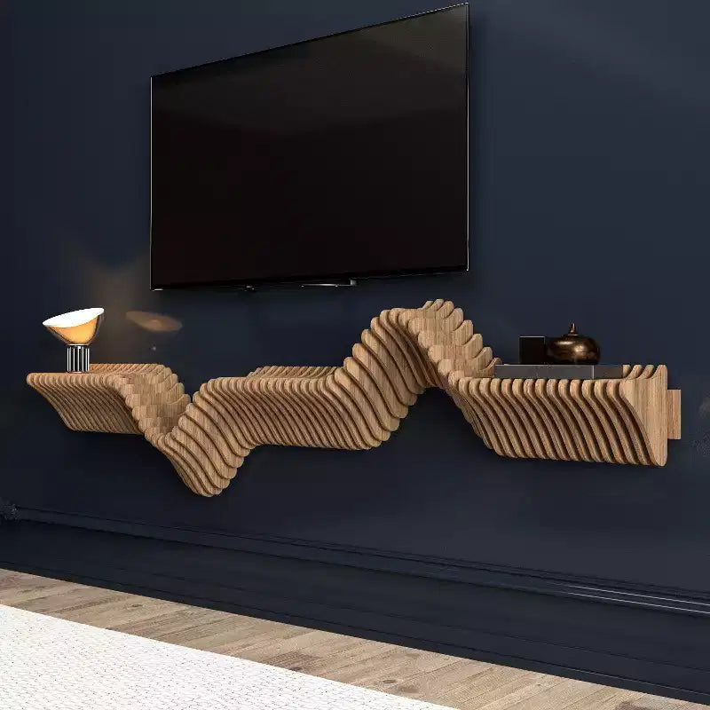Mensola sospesa / porta TV parametrica ondulata marrone, uso individuale