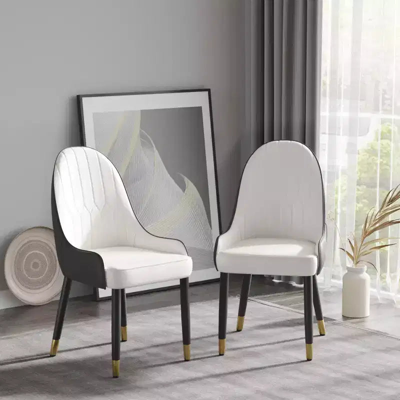 Sedia da pranzo imbottita senza braccioli Beige / Marrone scuro / Grigio / Arancione / Bianco, 1 posto