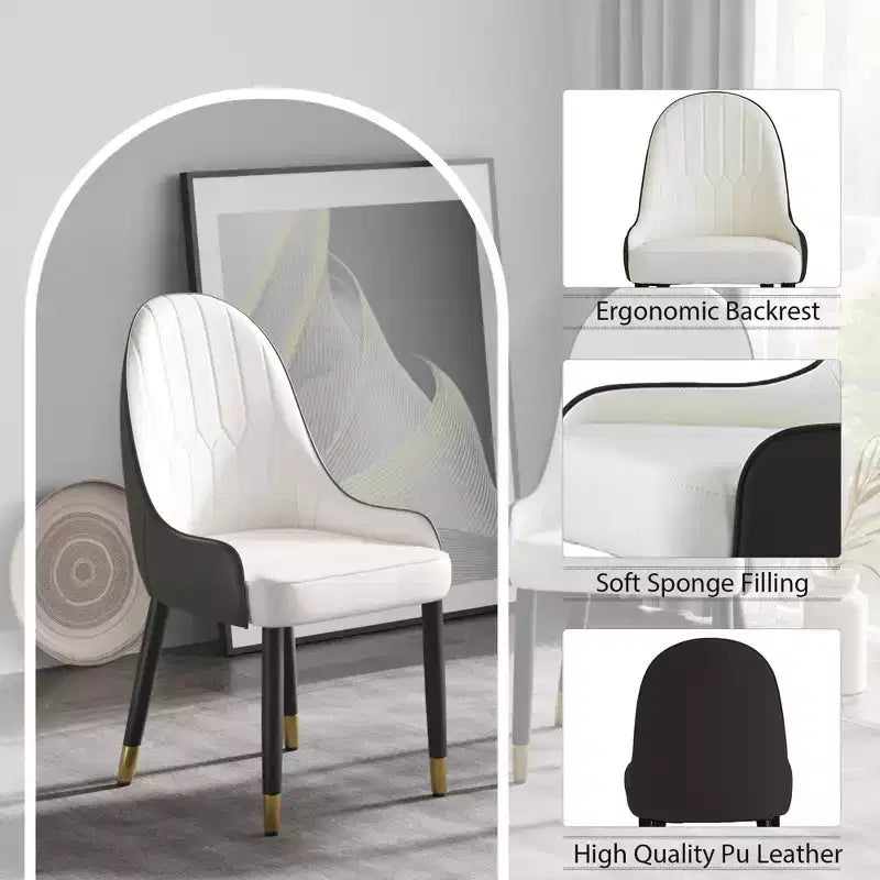 Sedia da pranzo imbottita senza braccioli Beige / Marrone scuro / Grigio / Arancione / Bianco, 1 posto