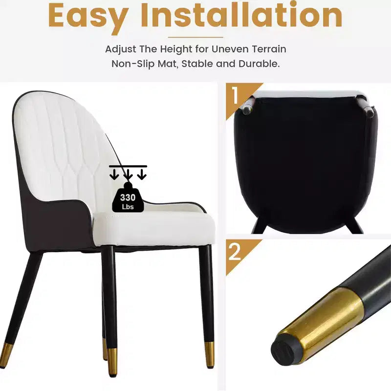 Sedia da pranzo imbottita senza braccioli Beige / Marrone scuro / Grigio / Arancione / Bianco, 1 posto