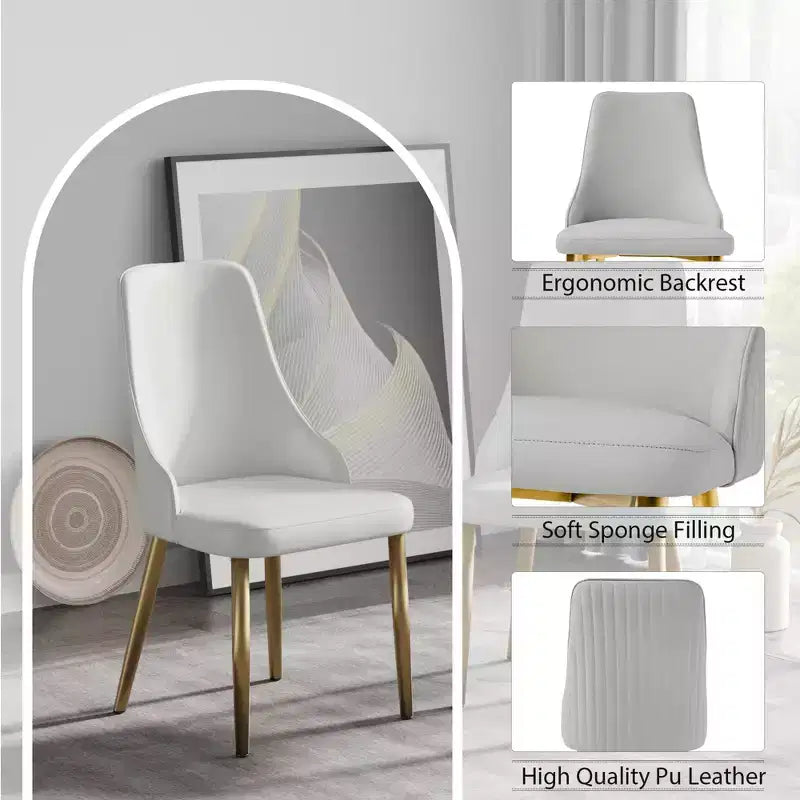 Sedia da pranzo imbottita senza braccioli Beige / Marrone scuro / Grigio / Arancione / Bianco, 1 posto