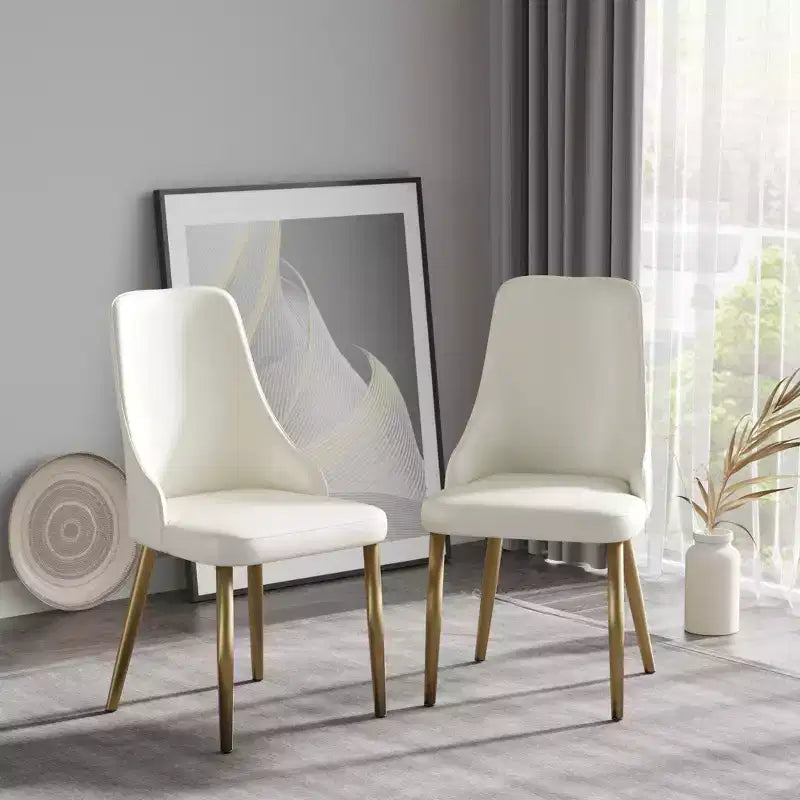 Sedia da pranzo imbottita senza braccioli Beige / Marrone scuro / Grigio / Arancione / Bianco, 1 posto