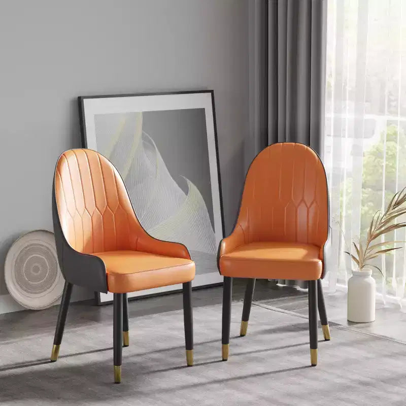 Sedia da pranzo imbottita senza braccioli Beige / Marrone scuro / Grigio / Arancione / Bianco, 1 posto