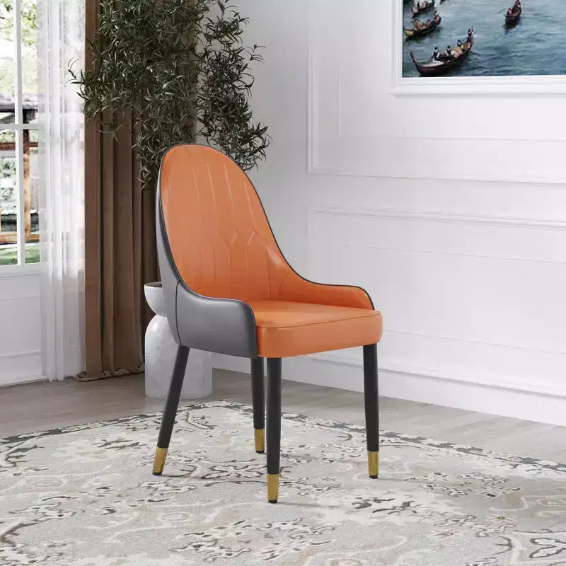 Sedia da pranzo imbottita senza braccioli Beige / Marrone scuro / Grigio / Arancione / Bianco, 1 posto