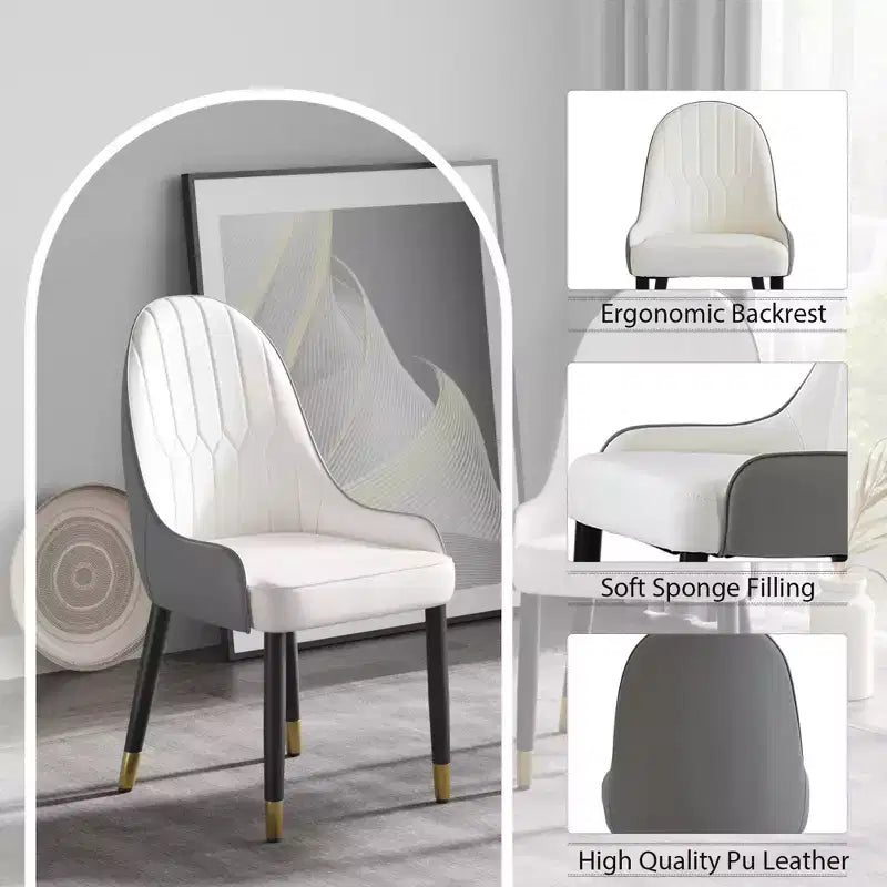 Sedia da pranzo imbottita senza braccioli Beige / Marrone scuro / Grigio / Arancione / Bianco, 1 posto