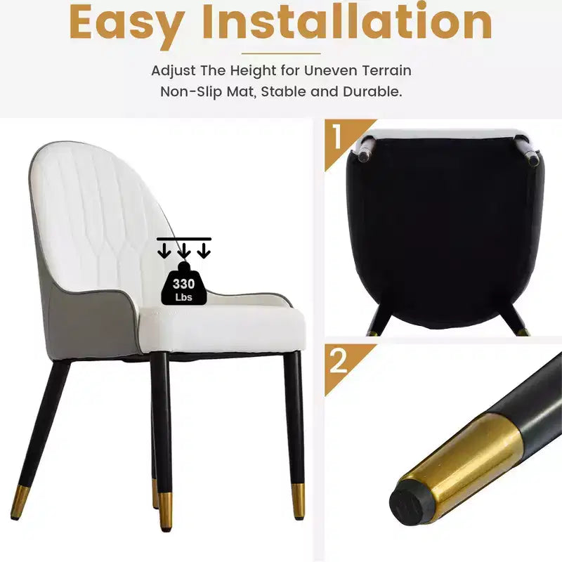 Sedia da pranzo imbottita senza braccioli Beige / Marrone scuro / Grigio / Arancione / Bianco, 1 posto