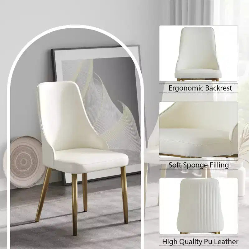 Sedia da pranzo imbottita senza braccioli Beige / Marrone scuro / Grigio / Arancione / Bianco, 1 posto