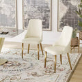 Modern PU Sponge-Filled Dining Chair, Solid Wood & Metal Legs, Set of 2, Suitable for Dining Rooms & Offices
