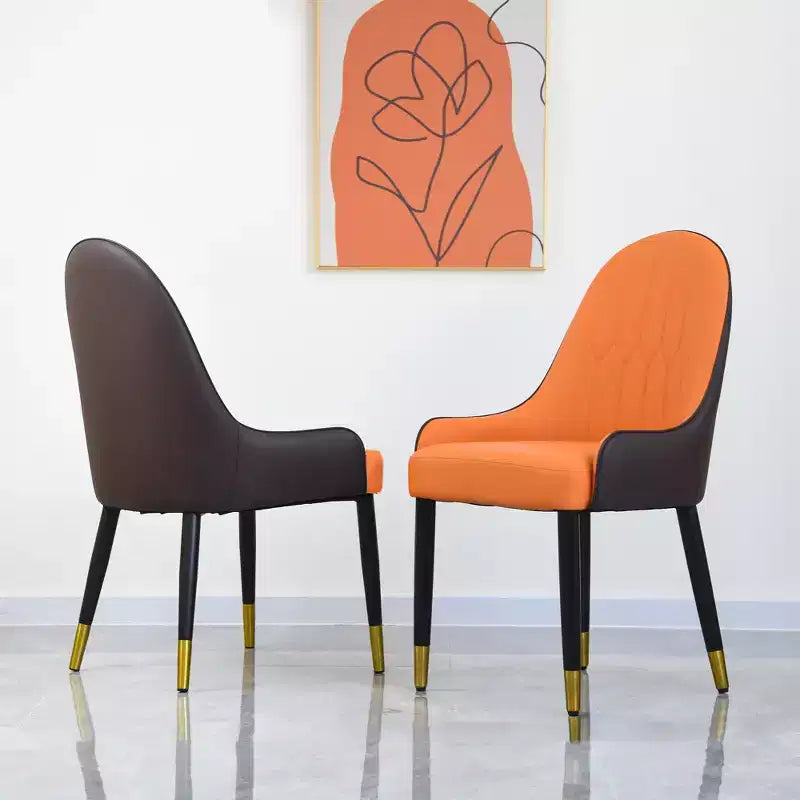 Sedia da pranzo imbottita senza braccioli Beige / Marrone scuro / Grigio / Arancione / Bianco, 1 posto