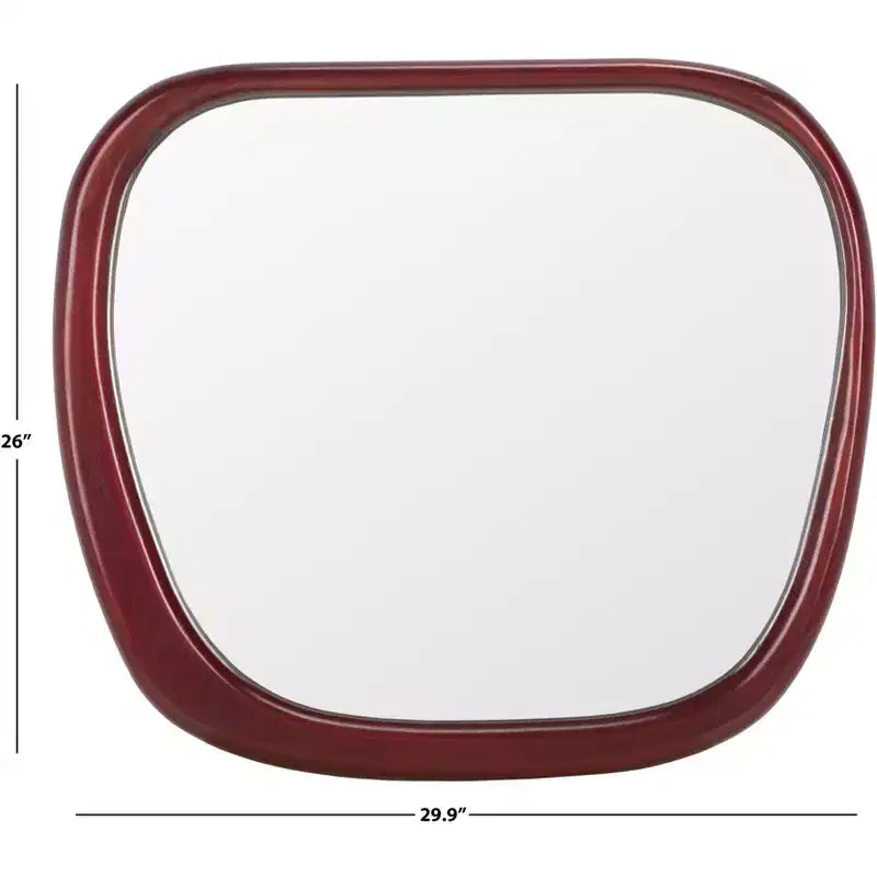 Specchio da parete con cornice in noce, singolo, 76 x 66,5 cm