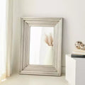 Specchio rettangolare inclinabile con cornice argentata, 1 persona, 76 cm L x 101 cm H