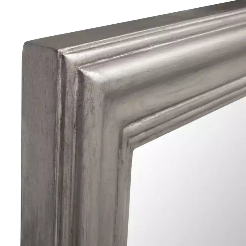 Specchio rettangolare inclinabile con cornice argentata, 1 persona, 76 cm L x 101 cm H