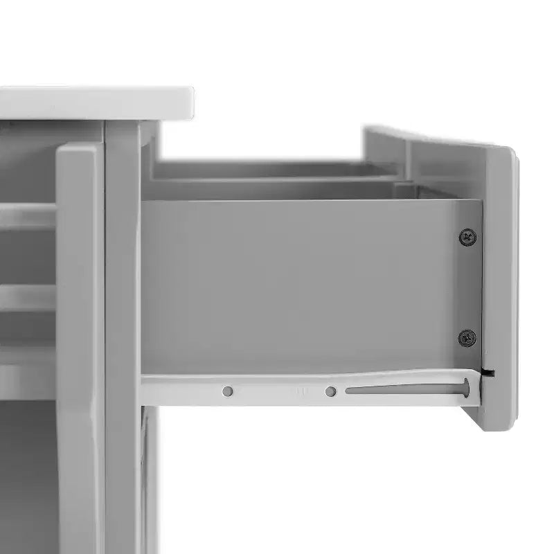 Carrello da Cucina con Isola e Ruote con Piano in Granito Grigio