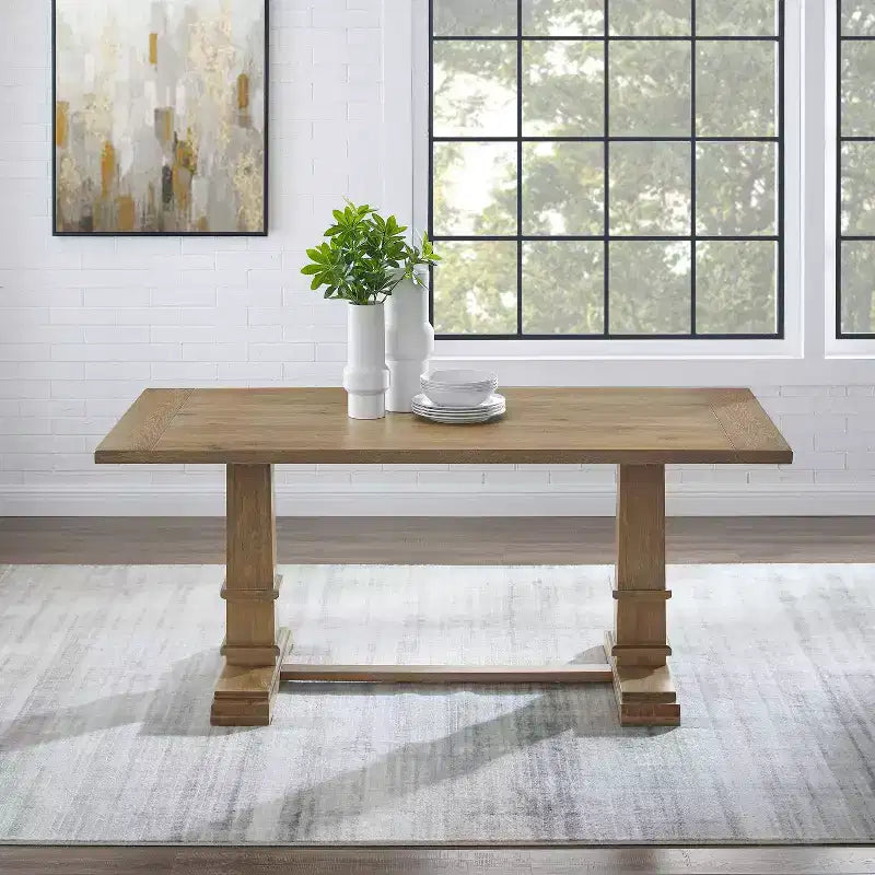 Tavolo da Pranzo Rettangolare Joanna Marrone Rustico - Crosley