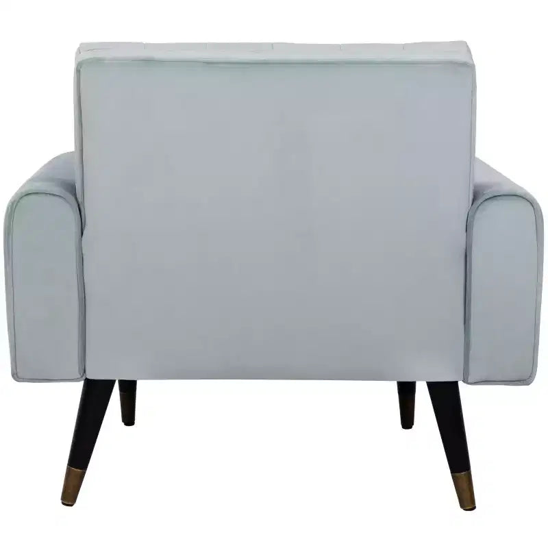 Poltroncina in velluto trapuntato, gambe in legno, seduta singola – Verde foresta / Giallo calendula / Grigio scisto / Blu ardesia