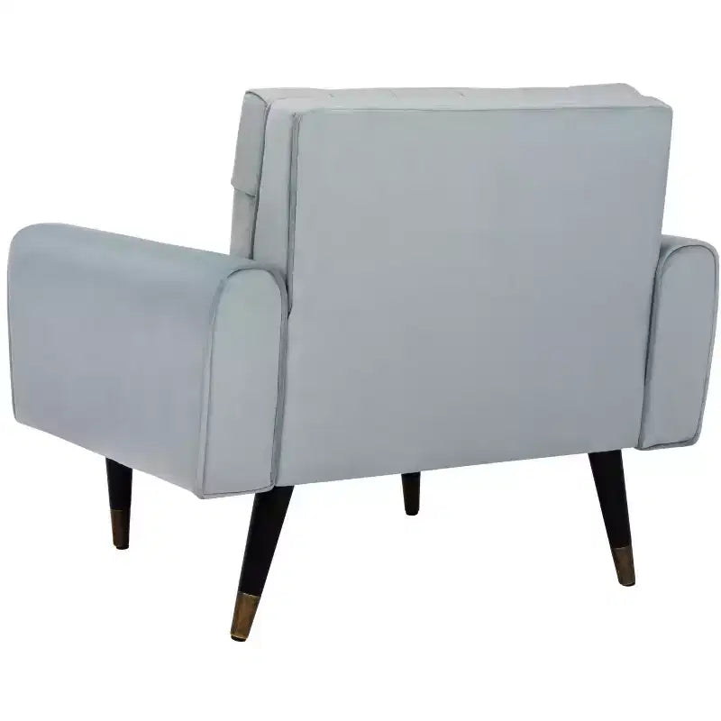 Poltroncina in velluto trapuntato, gambe in legno, seduta singola – Verde foresta / Giallo calendula / Grigio scisto / Blu ardesia