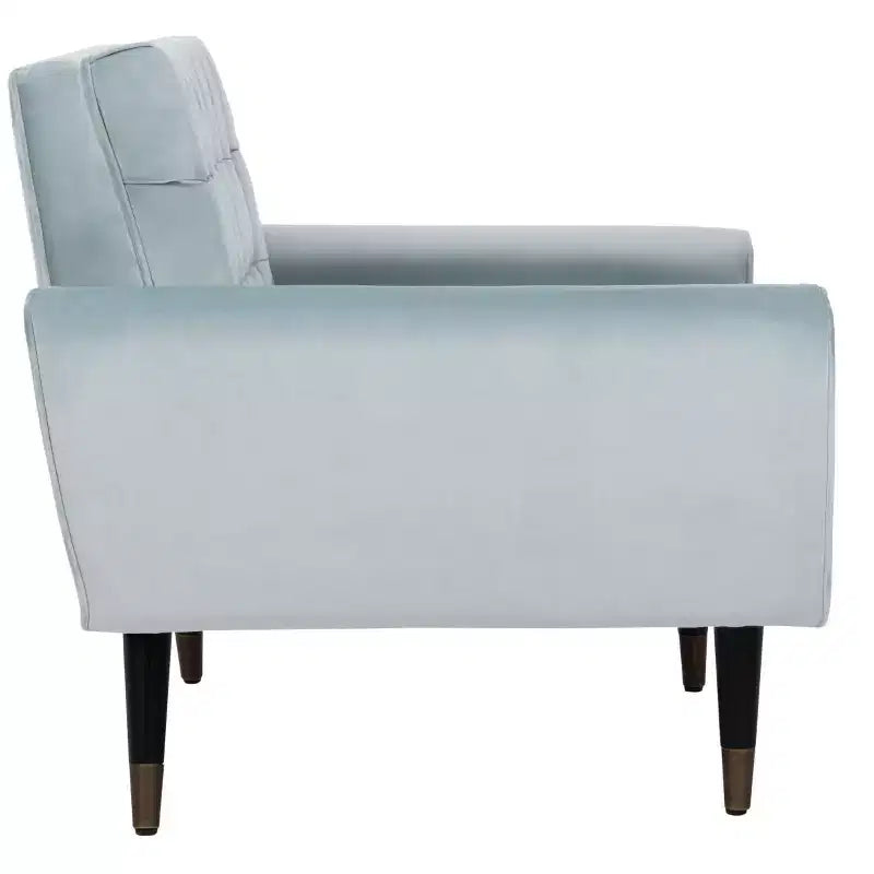 Poltroncina in velluto trapuntato, gambe in legno, seduta singola – Verde foresta / Giallo calendula / Grigio scisto / Blu ardesia