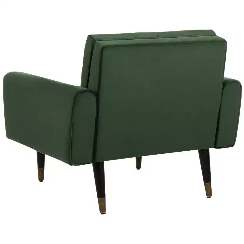 Poltroncina in velluto trapuntato, gambe in legno, seduta singola – Verde foresta / Giallo calendula / Grigio scisto / Blu ardesia