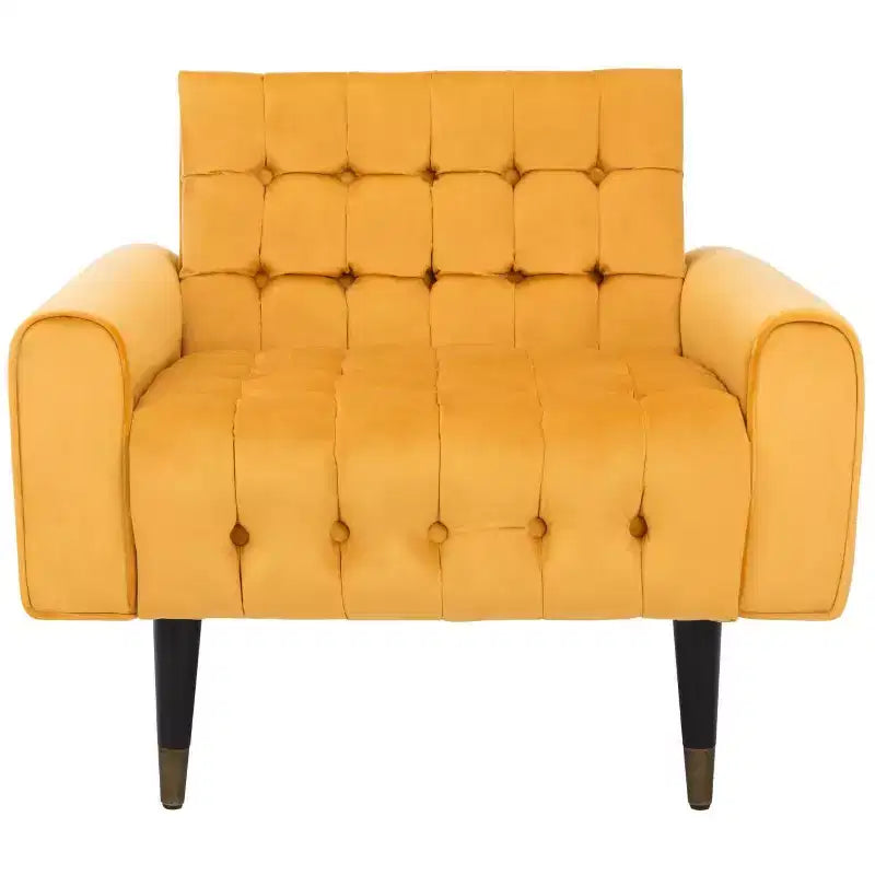 Poltroncina in velluto trapuntato, gambe in legno, seduta singola – Verde foresta / Giallo calendula / Grigio scisto / Blu ardesia
